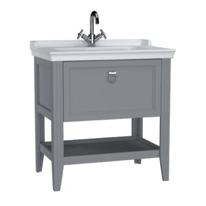 VitrA Valarte 80cm Washbasin & Unit 1 Drawer - 1 Tap Hole - Matt Grey