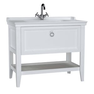 VitrA Valarte 100cm Washbasin & Unit 1 Drawer - 1 Tap Hole - Matt White