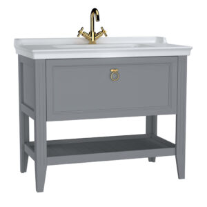 VitrA Valarte 100cm Washbasin & Unit 1 Drawer - 1 Tap Hole - Matt Grey