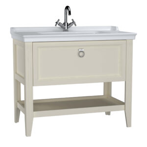 VitrA Valarte 100cm Wash Basin & Unit 1 Drawer - 1 Tap Hole - Matt Ivory