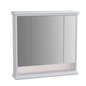 VitrA Valarte 80cm Mirror Cabinet With LED Lighting - Matt White