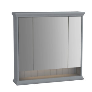VitrA Valarte 80cm Mirror Cabinet With LED Lighting - Matt Grey