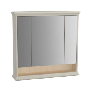 VitrA Valarte 80cm Mirror Cabinet With LED Lighting - Matt Ivory