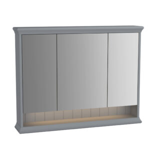 VitrA Valarte 100cm Mirror Cabinet With LED Lighting - Matt Grey