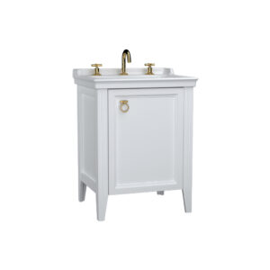 VitrA Valarte 65cm Washbasin & Unit 1 Door Right Hand Hinged - 3 Tap Hole - Matt White