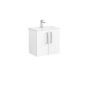 VitrA Root Flat Compact 2 Door Wall Hung Unit 600mm - Gloss White