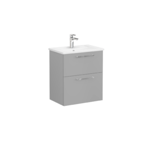 VitrA Root Flat Compact 2 Drawer Wall Hung Unit 600mm - Matt Rock Grey