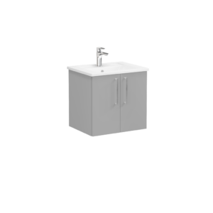 VitrA Root Flat 2 Door Wall Hung Unit 600mm - Matt Rock Grey