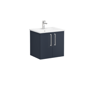 VitrA Root Flat 2 Door Wall Hung Unit 600mm - Matt Dark Blue