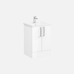 VitrA Root Flat 2 Door Floor Standing Unit 600mm - Gloss White