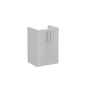 VitrA Root Flat 2 Door Floor Standing Unit 600mm - Gloss Pearl Grey