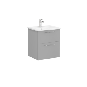 VitrA Root Flat 2 Drawer Wall Hung Unit 600mm - Matt Rock Grey