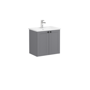 VitrA Root Classic Compact 2 Door Wall Hung Unit 600mm - Matt Dark Grey