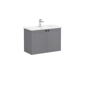 VitrA Root Classic Compact 2 Door Wall Hung Unit 800mm - Matt Dark Grey