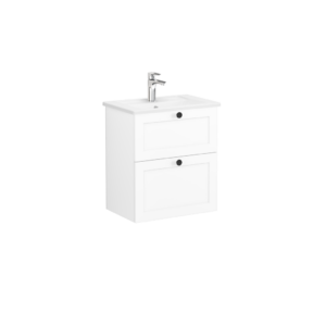 VitrA Root Classic Compact 2 Drawer Wall Hung Unit 600mm - Matt White