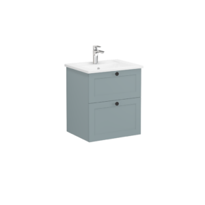 VitrA Root Classic 2 Drawer Wall Hung Unit 600mm - Matt Fjord Green