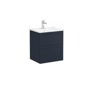 VitrA Root Classic 2 Drawer Wall Hung Unit 600mm - Matt Dark Blue