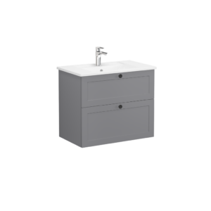 VitrA Root Classic 2 Drawer Wall Hung Unit 800mm - Matt Dark Grey