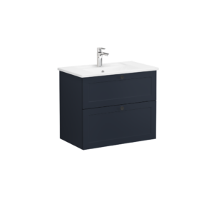 VitrA Root Classic 2 Drawer Wall Hung Unit 800mm - Matt Dark Blue
