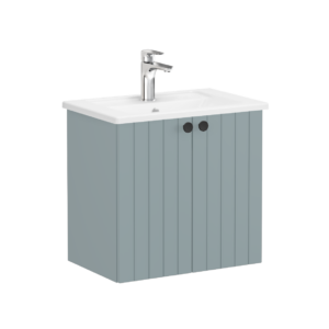 VitrA Root Groove Compact 2 Door Wall Hung Unit 600mm - Matt Fjord Green