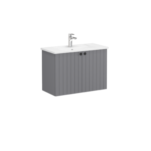 VitrA Root Groove Compact 2 Door Wall Hung Unit 800mm - Matt Dark Grey