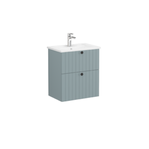 VitrA Root Groove Compact 2 Drawer Wall Hung Unit 600mm - Matt Fjord Green