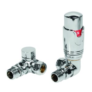 Thermostatic Corner Radiator Valve Pack - Chrome (pair) By The Tunbridge Wells Brassware Co.