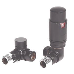 Thermostatic Corner Radiator Valve Pack - Anthracite (pair) By The Tunbridge Wells Brassware Co.