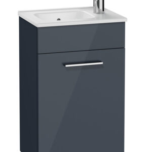 Artesan Amara 400mm Wall Hung Cloakroom Unit with Door incl. Basin - Anthracite Gloss