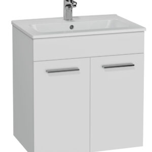 Artesan Amara 600mm Wall Hung Vanity Unit with Doors incl. Basin - White Gloss