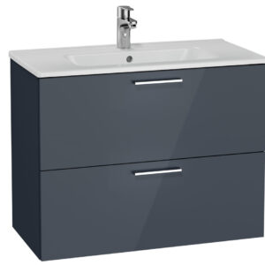Artesan Amara 800mm Wall Hung Vanity Unit with Drawers incl. Basin - Anthracite Gloss