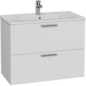Artesan Amara 800mm Wall Hung Vanity Unit with Drawers incl. Basin - White Gloss