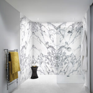 BB Nuance Acrylic Panel B 2440 x 1220 x 4mm - Right Hand Panel - Carrara Marble