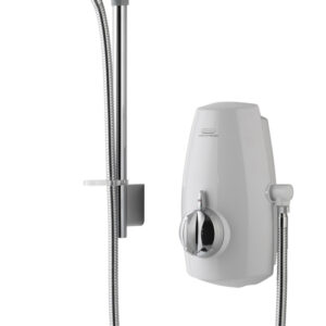 Aqualisa Aquastream Power Shower with Adjustable Head - White/Chrome