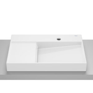 Roca Horizon View Washbasin - 600 x 420 x 80mm 1 Right Hand Tap Hole - White