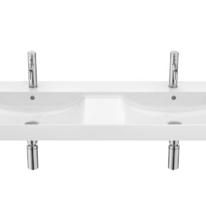 Roca ONA 1200 x 460 x 160mm Double 1 Tap Hole Basin - White