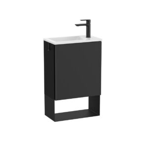 Roca Mini Pro 450 x 250mm Basin & Base Unit - Matt Black
