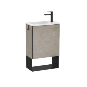 Roca Mini Pro 450 x 250mm Basin & Base Unit - Concrete Grey