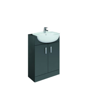 Roca Victoria Maxi 600mm Semi Recessed Vanity Unit - Matt Grey