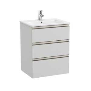Roca The Gap Standard 550mm Vanity Unit 3 Drawer Only - Matt Arctic Grey