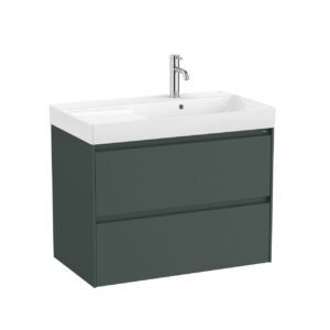 Ona 800mm 2 Drawer Base Unit R/H - Matt Green (excl. basin)