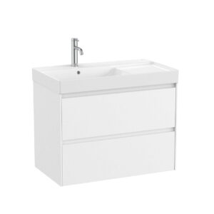 Ona 800mm 2 Drawer Base Unit L/H - Matt White (excl. basin)