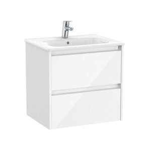 Roca Tenet 600 x 460mm Standard 2 Drawer Wall Hung Unit Only - Gloss White (excl. basin)