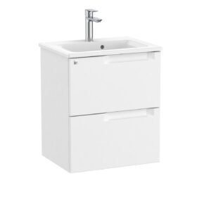 Roca Aleyda 500 x 380mm Compact 2 Drawer Unit Only - Matt White (excl. basin)