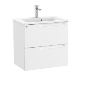 Roca Aleyda 600 x 460mm Standard 2 Drawer Unit Only - Matt White (excl. basin)