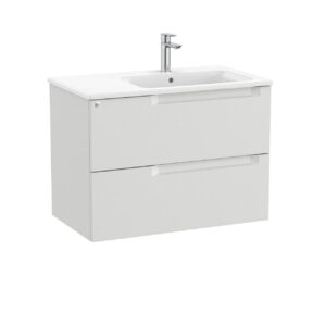 Roca Aleyda 800 x 460mm Standard 2 Drawer Unit Only for R-H Basin - Pebble Grey (excl. basin & top)