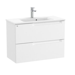 Roca Aleyda 800 x 460mm Standard 2 Drawer Unit Only - Matt White (excl. basin & countertop)