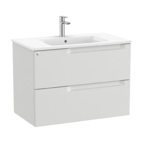 Roca Aleyda 800 x 460mm Standard 2 Drawer Unit Only - Pebble Grey (excl. basin & countertop)