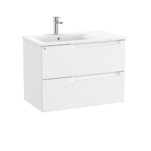 Roca Aleyda 800 x 460mm Standard 2 Drawer Unit Only for L-H Basin - Matt White (excl. basin & top)