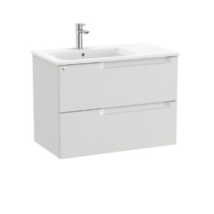 Roca Aleyda 800 x 460mm Standard 2 Drawer Unit Only for L-H Basin - Pebble Grey (excl. basin & top)